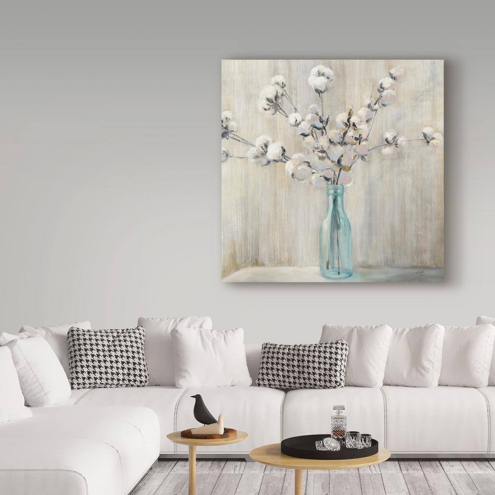 18" x 18" Cotton Bouquet in Bottle Canvas Art