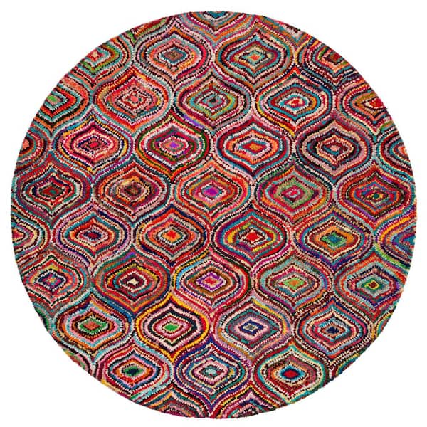 Nantucket 6 ft. x 6 ft. Yellow/Multi Monochrome Multi Round Area Rug