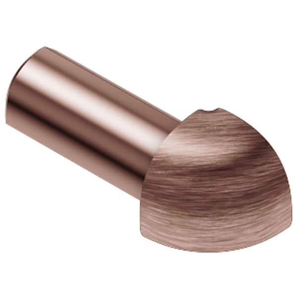 Schluter Rondec Brushed Copper Anodized Aluminum 1/2 in. x 1 in. Metal 90° Outside Corner