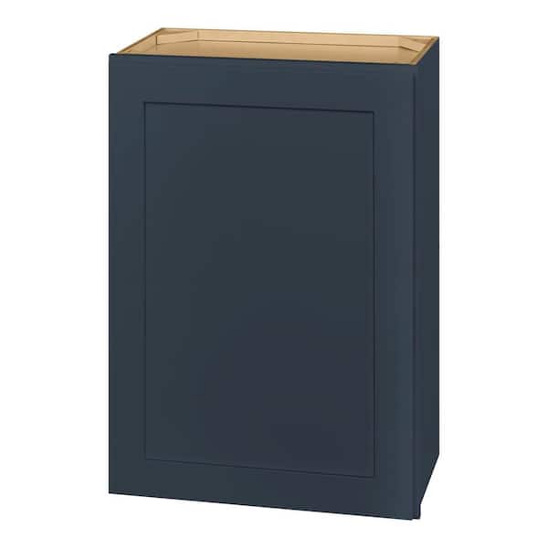 Hampton Bay Avondale 21 in. W x 12 in. D x 30 in. H Ready to Assemble Plywood Shaker Wall Kitchen Cabinet in Ink Blue
