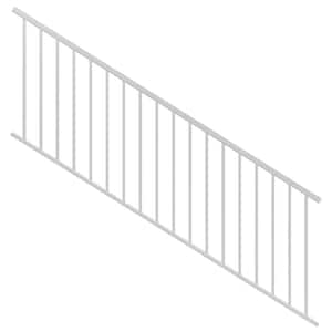 Contemporary 8 ft x 36 in. White Fine Textured Aluminum Stair Rail Kit