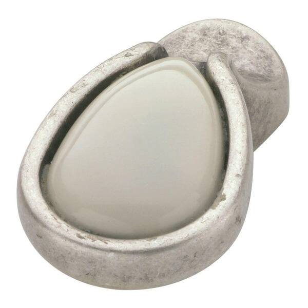 Liberty Francesca 1 in. Old Silver And Lacquered Ivory Pendant Cabinet Knob