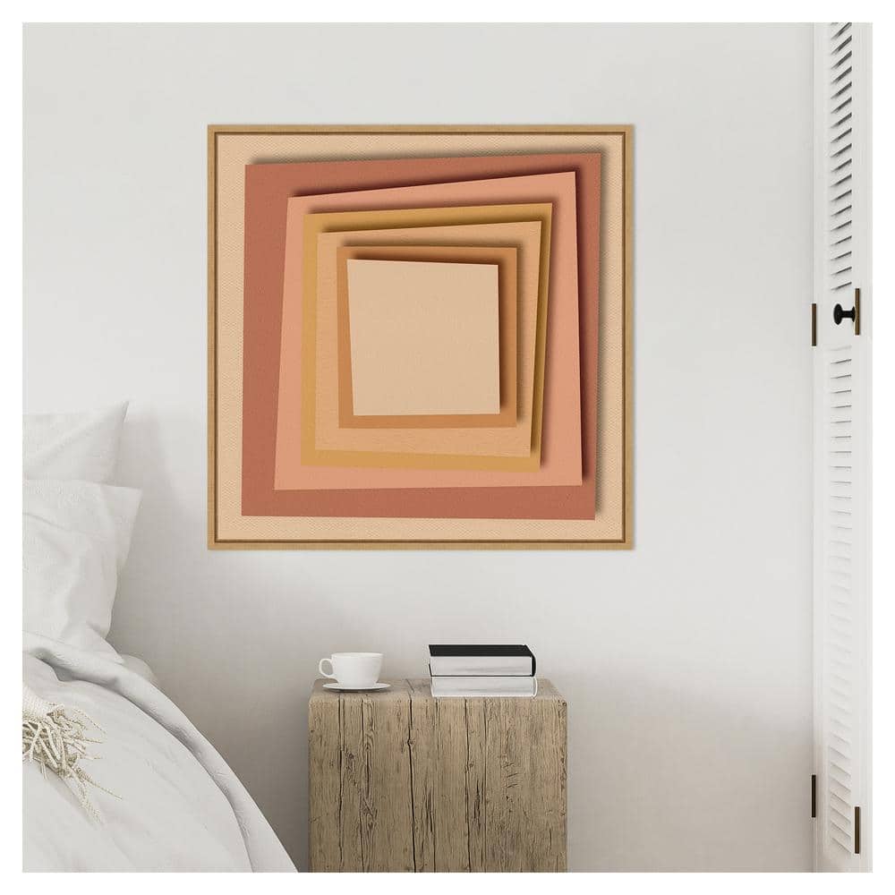 Stack Paper II Abstract Canvas Art with Maple Frame