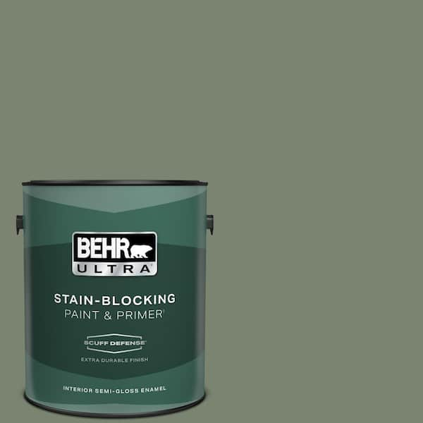 BEHR ULTRA 1 gal. #PPU11-18 Cactus Garden Extra Durable Semi-Gloss Enamel Interior Paint & Primer