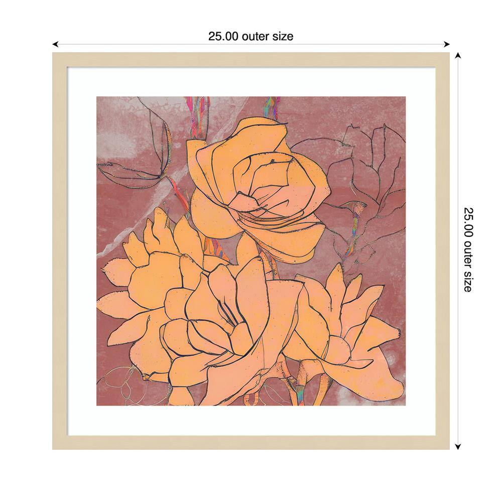 Grey Flower Blooms II Abstract Framed Wall Art Print