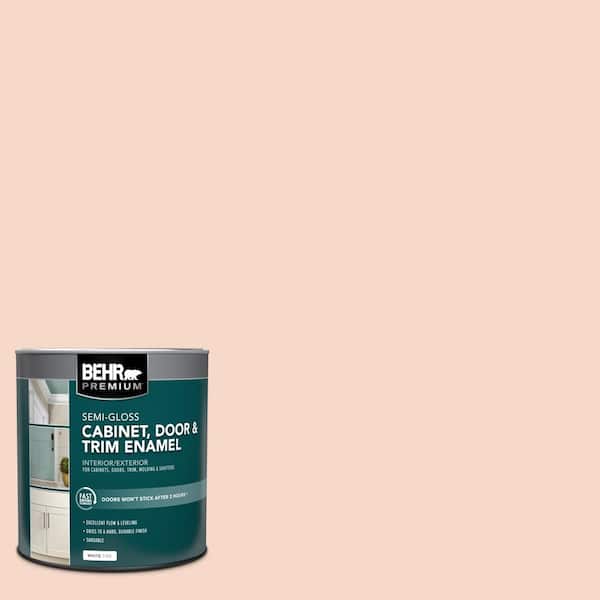 BEHR PREMIUM 1 qt. #M200-1 Peach Sachet Semi-Gloss Enamel Interior/Exterior Cabinet, Door & Trim Paint