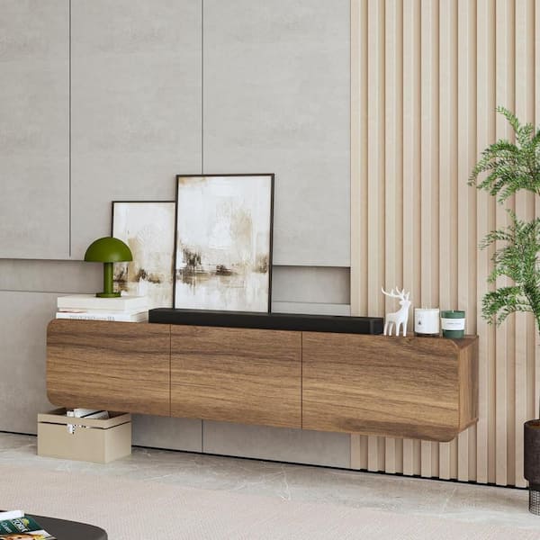 HOME IMPORTS EMPORIUM Brown Finish TV Stand Fits TV's up to 75 in.