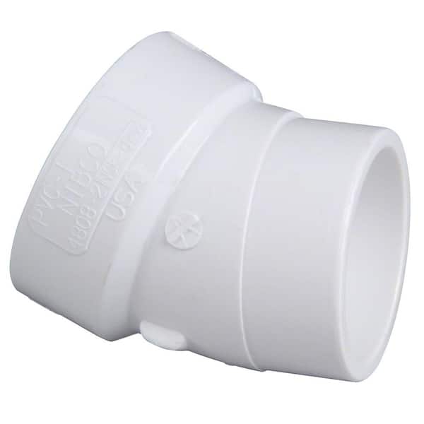 NIBCO 1-1/2 in. PVC DWV 22-1/2-Degree Hub x Spigot Street Elbow