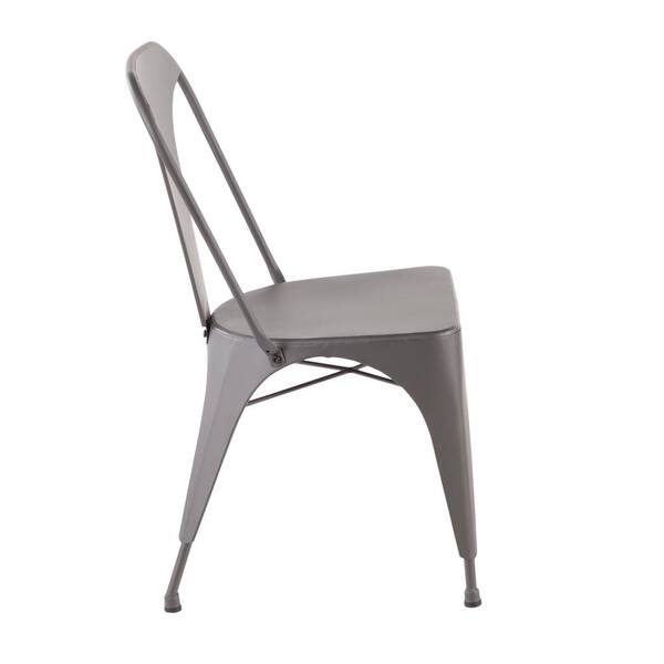 Austin Matte Grey Metal Dining Chair (Set of 2)