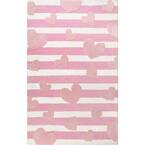 Hearts Playmat Pink 5 ft. x 7 ft. Area Rug