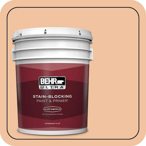 BEHR ULTRA 5 gal. #M220-3 Carving Party Extra Durable Flat Interior Paint & Primer