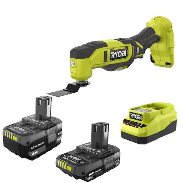 ONE+ 18V Lithium-Ion Kit with 2.0 Ah and 4.0 Ah Batteries, Charger with ONE+ 18V Cordless Multi-Tool