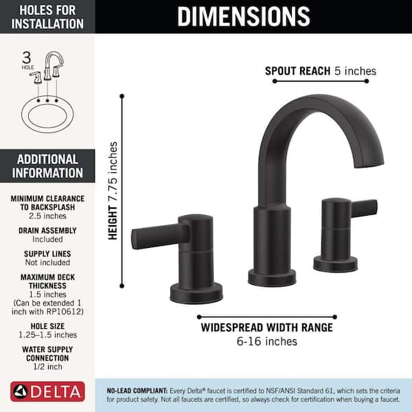 Delta Albion 8 in. Widespread Double Handle Bathroom Faucet with