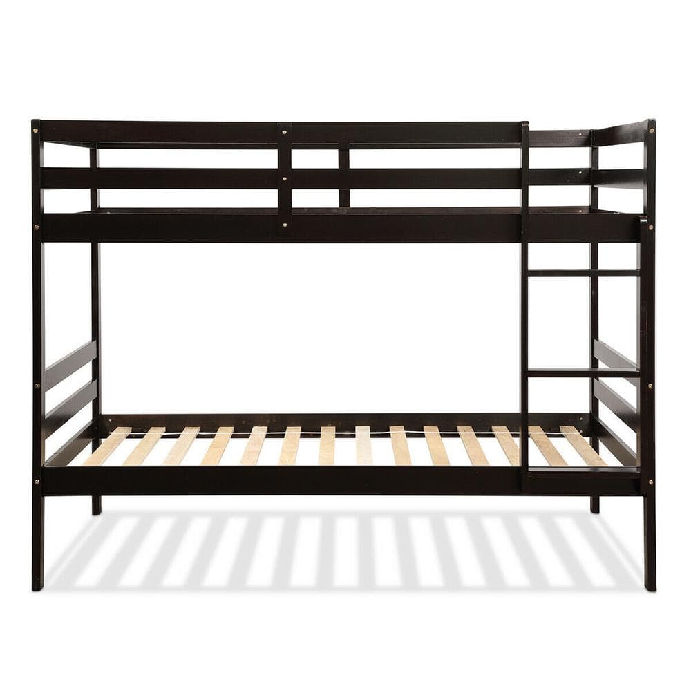 Coffee Hardwood Twin Bunk Bed with Fixed Ladder price history on PriceWatchPro