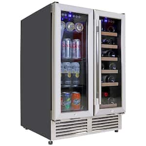 24-Inch Dual Zone Built-In Wine Cooler Beverage Fridge