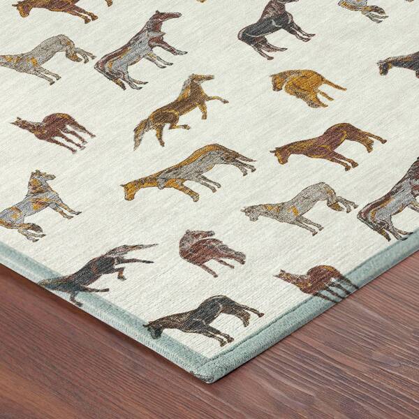 Chantille Machine Washable Indoor/Outdoor Abstract ACN2521 Ivory 5 ft. x 7 ft. 6 in. Area Rug