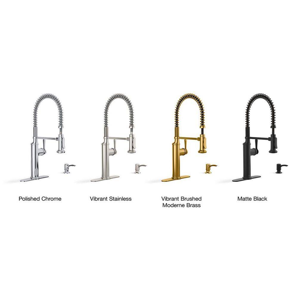 Vibrant Brushed Brass Single Handle Pull Down Kitchen Faucet