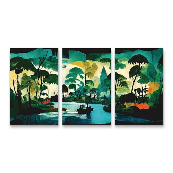 Trademark Fine Art Treechild Welcome to The Jungle 3-Piece Panel Set Unframed Photography Wall Art 19 in. x 36 in.