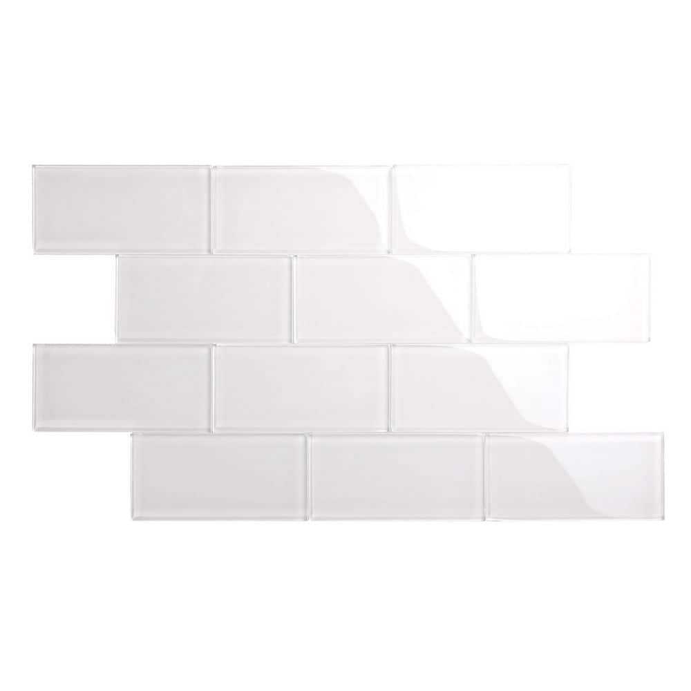 Alabaster 3 in. x 6 in. x 8mm Glass Subway Wall Tile (5 sq. ft./Case) price history on PriceWatchPro