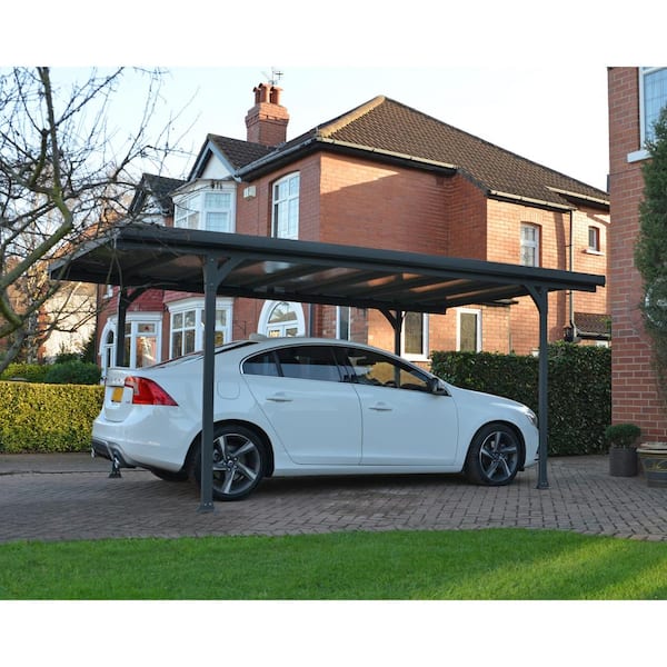 Verona 10 ft. x 16 ft. Gray/Bronze Single Metal Carport