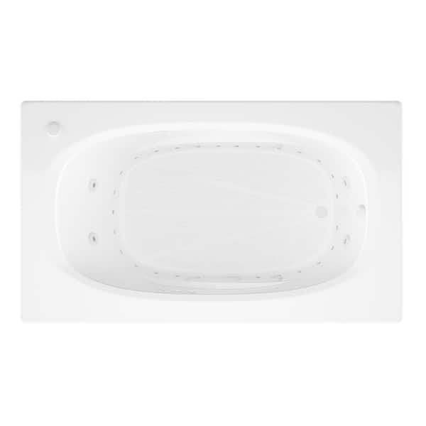 Tiger's Eye 5.5 ft. Rectangular Drop-in Whirlpool and Air Bath Tub in White
