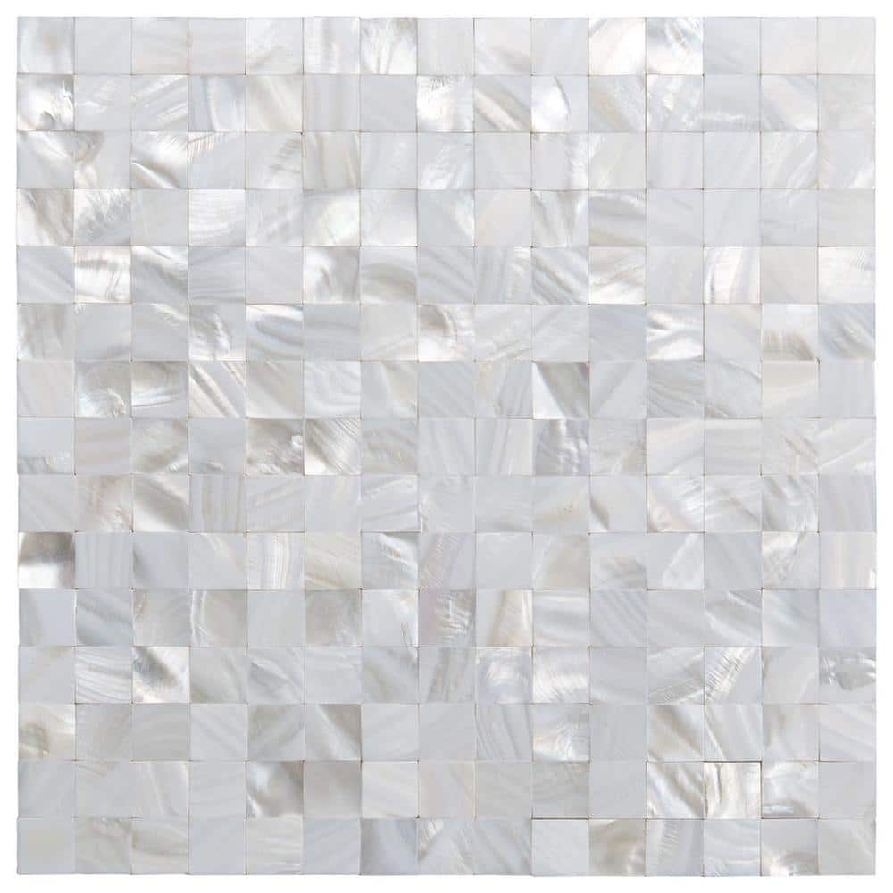 6-Sheets Peel and Stick Mother of Pearl Shell Mosaic Tile for Kitchen Backs