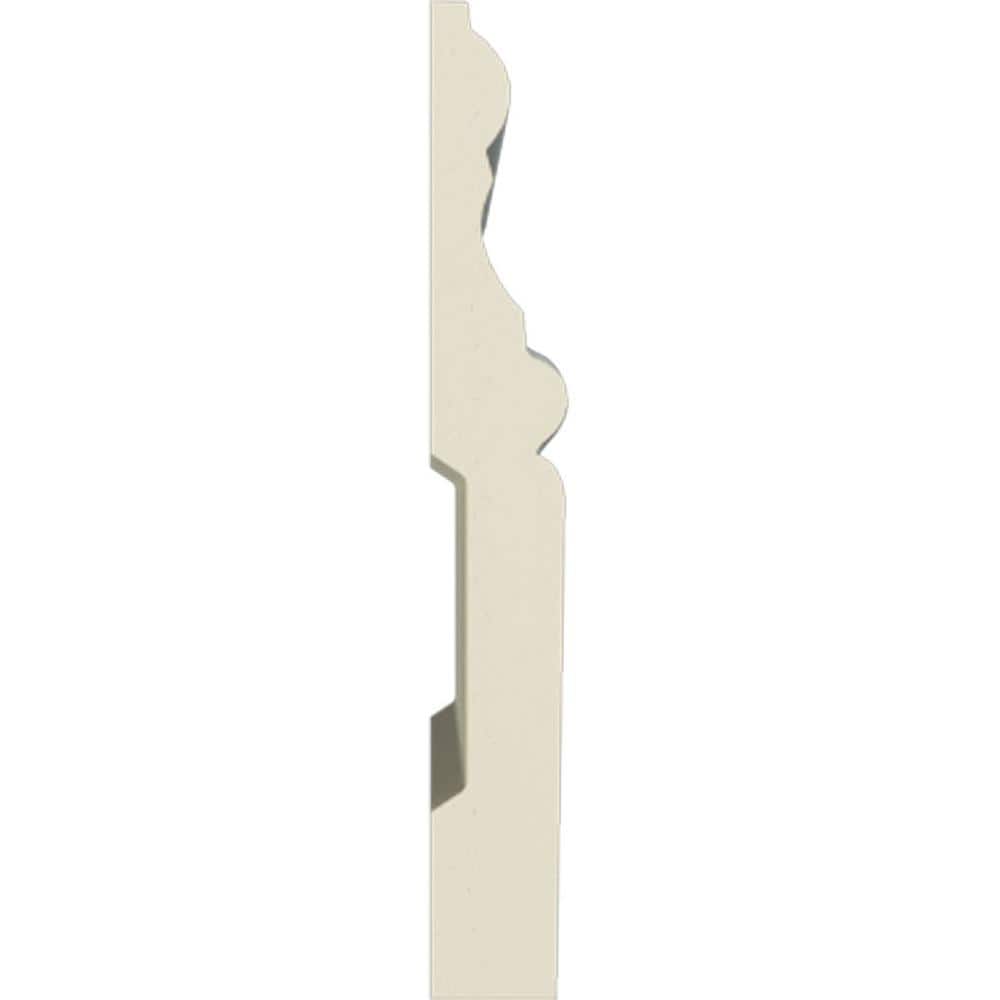 Gray Primed Polyurethane Geometric Baseboard Moulding Sample