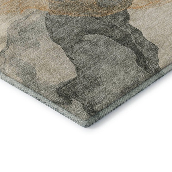 Mayfield Premium Machine Washable Abstract AMF1793 Orange 10 ft. x 14 ft. Area Rug