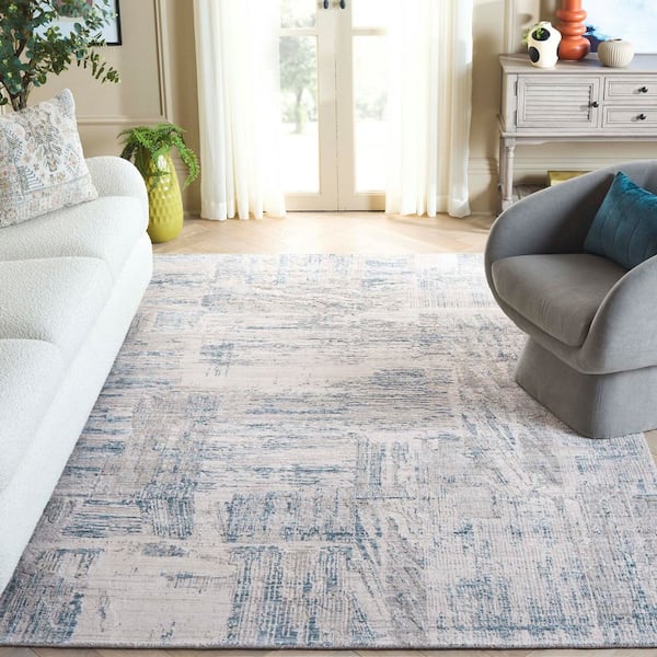 Bedford 8 ft. x 10 ft. Gray/Blue Abstract Area Rug