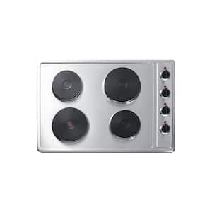 Summit Appliance 29.38 in. Coil Top Electric Cooktop in Stainless Steel  with 4 Elements CR430SS - The Home Depot