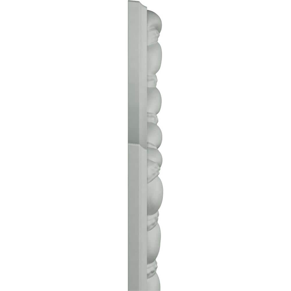 8" White Polyurethane Rope Panel Moulding Corner