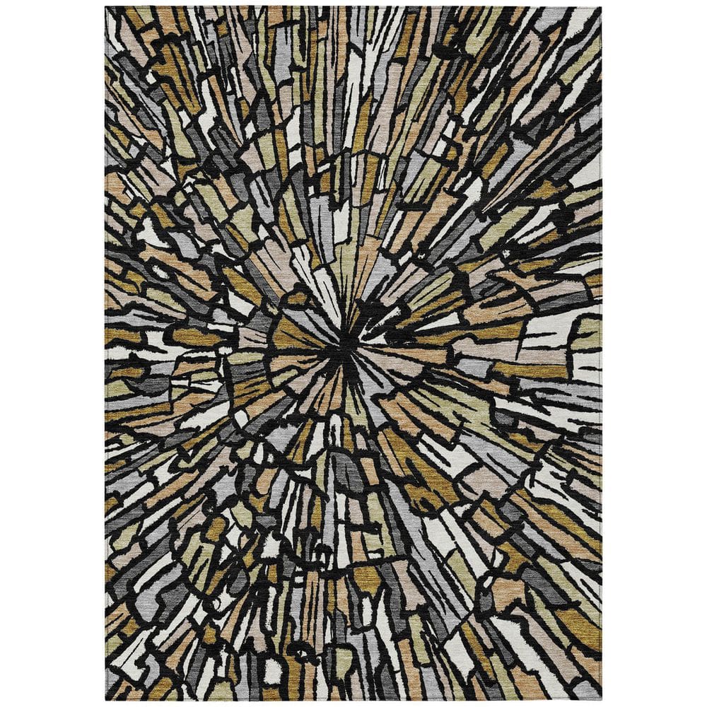 Chantille Machine Washable Indoor/Outdoor Abstract ACN2514 Black 8 ft. x 10 ft. Area Rug price history on PriceWatchPro