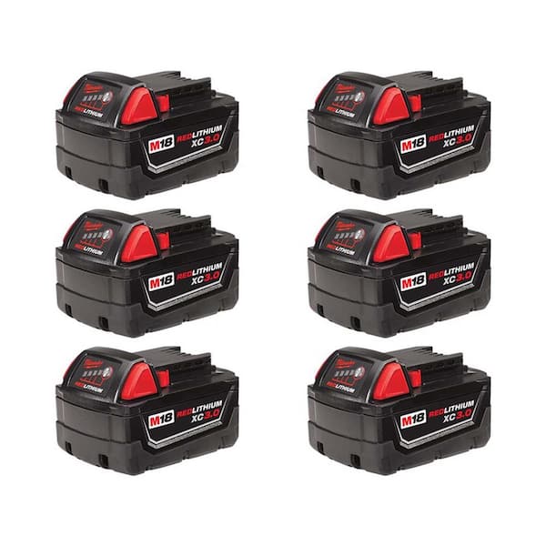 M18 18-Volt Lithium-Ion XC Extended Capacity Battery Pack 3.0Ah (6-Pack) M18 18-Volt Lithium-Ion XC Extended Capacity Battery Pack 3.0Ah (6-Pack)