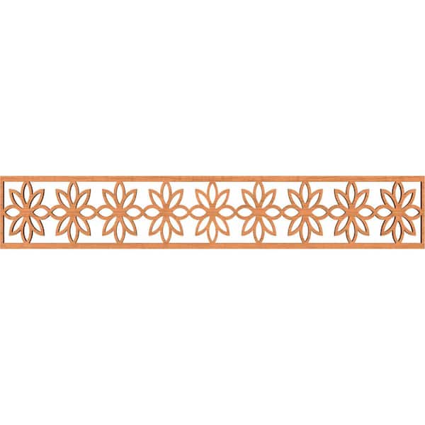Ekena Millwork Daisy Fretwork 0.375 in. D x 46.625 in. W x 8 in. L Cherry Wood Panel Moulding