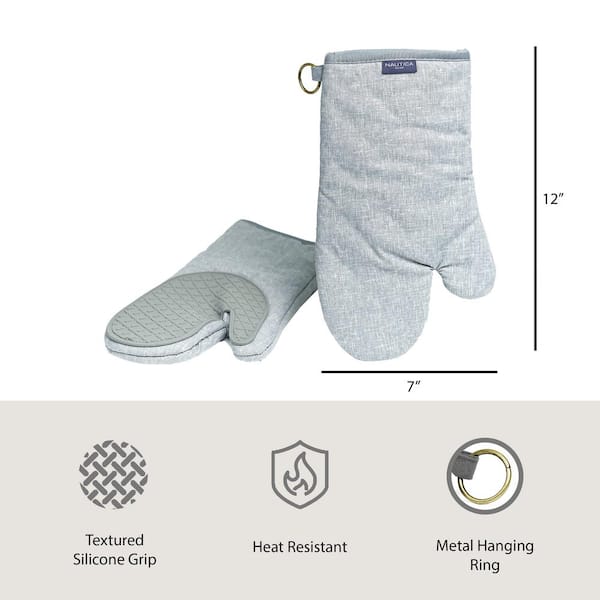 2-Piece Speckle Silicone Oven Mitt Set, Grey, Sold by at Home