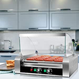 279 sq.in Silver Stainless steel 11 Roller Grill Cooker Machine W/cover CE