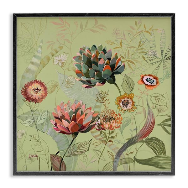 Stupell Industries Traditional Vintage Foliage by Dusza Black Framed Nature Giclee Art Print 12 in. x 12 in.