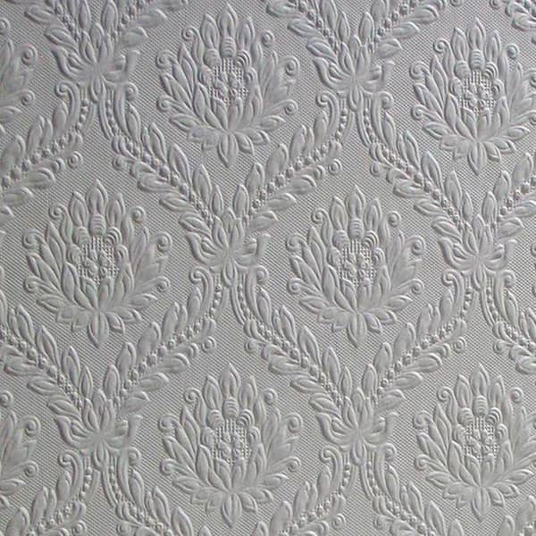 Anaglypta Dryden Paintable Anaglytpa Original White & Off-White Wallpaper Sample