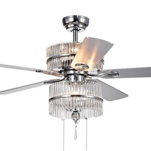 Wyllow 52 in. Indoor Chrome Ceiling Fan with Light Kit