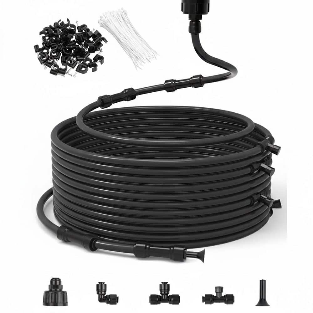 75FT Outdoor Patio Misting System Kit with 27 Integrated Nozzles for Cooling, Watering, Greenhouse, Backyard price history on PriceWatchPro