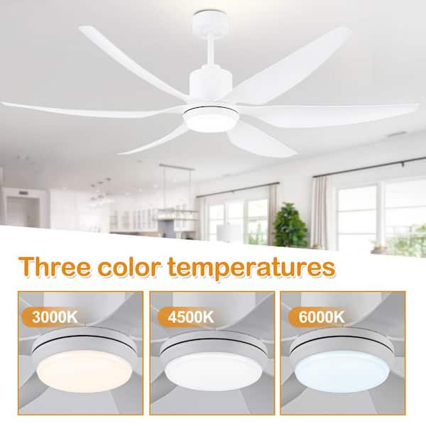 Breezary Aurora 66 in. Integrated LED Indoor White Ceiling Fans 