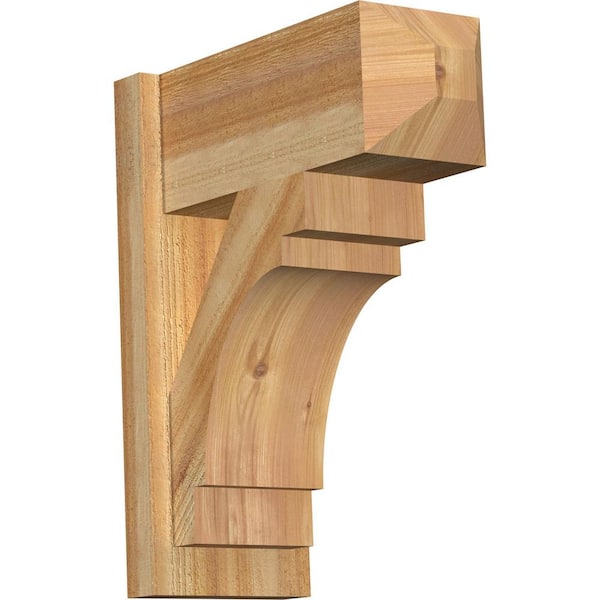 Ekena Millwork 8 in. x 22 in. x 18 in. Merced Craftsman Rough Sawn Western Red Cedar Outlooker