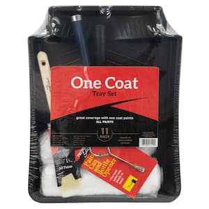 1 Coat 11-Piece Microfiber Plastic Handled Tray Set