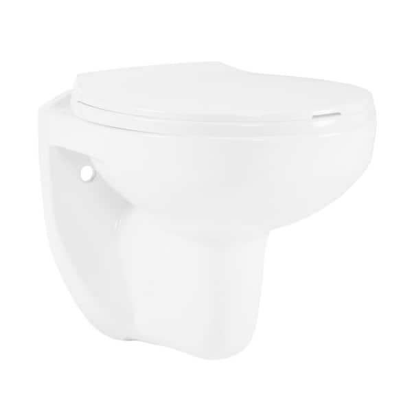 Barclay Elongated Wall-Hung Toilet Bowl Only in. Glossy White