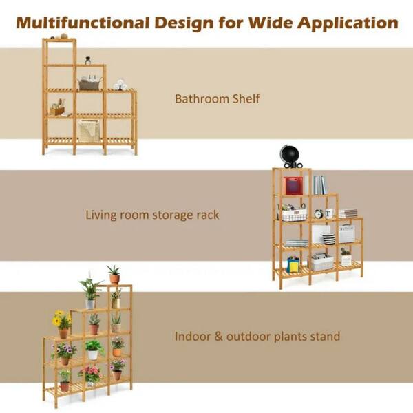 Cubilan Bamboo color Multifunctional Bamboo Shelf Display