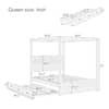 Harper & Bright Designs Natural (Light Brown) Wood Frame Queen Size Modern Canopy Bed with Headboard, Trundle and 3-Drawers YJH182AAN