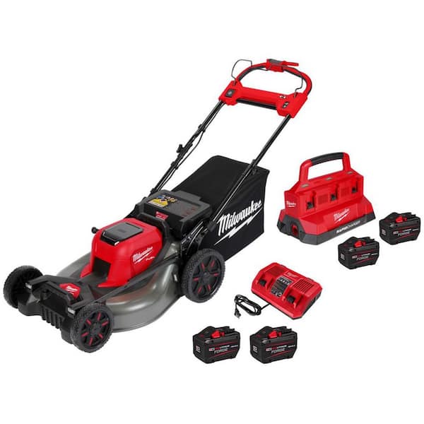 M18 FUEL Brushless Cordless 21 in. Walk Behind Dual Battery Self-Propelled Mower w/ (4) 12.0 Ah Battery and (2) Charger