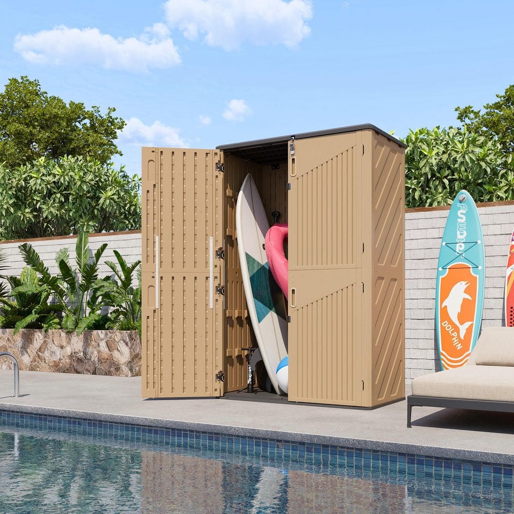 Sizzim Vertical Storage 4.4 ft. W x 2.5 ft. D Resin Shed with