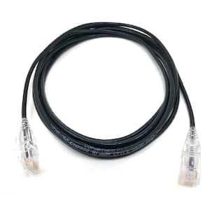 10 ft. 28 AWG Ultra Slim CAT6 UTP RJ45 Patch Cables, Black (5-Pack)