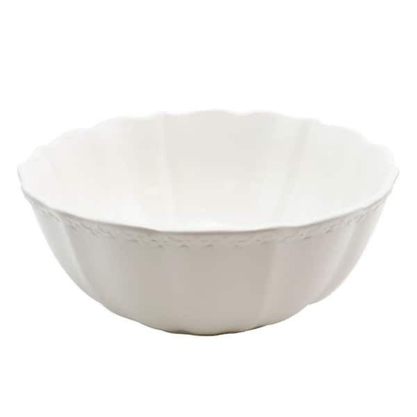 Gibson Home Caf Posh 10 in. White Color Serving Bowl